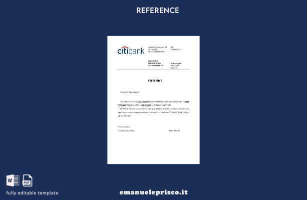 Modello di riferimento per la chiusura di Citibank USA in stile verificato